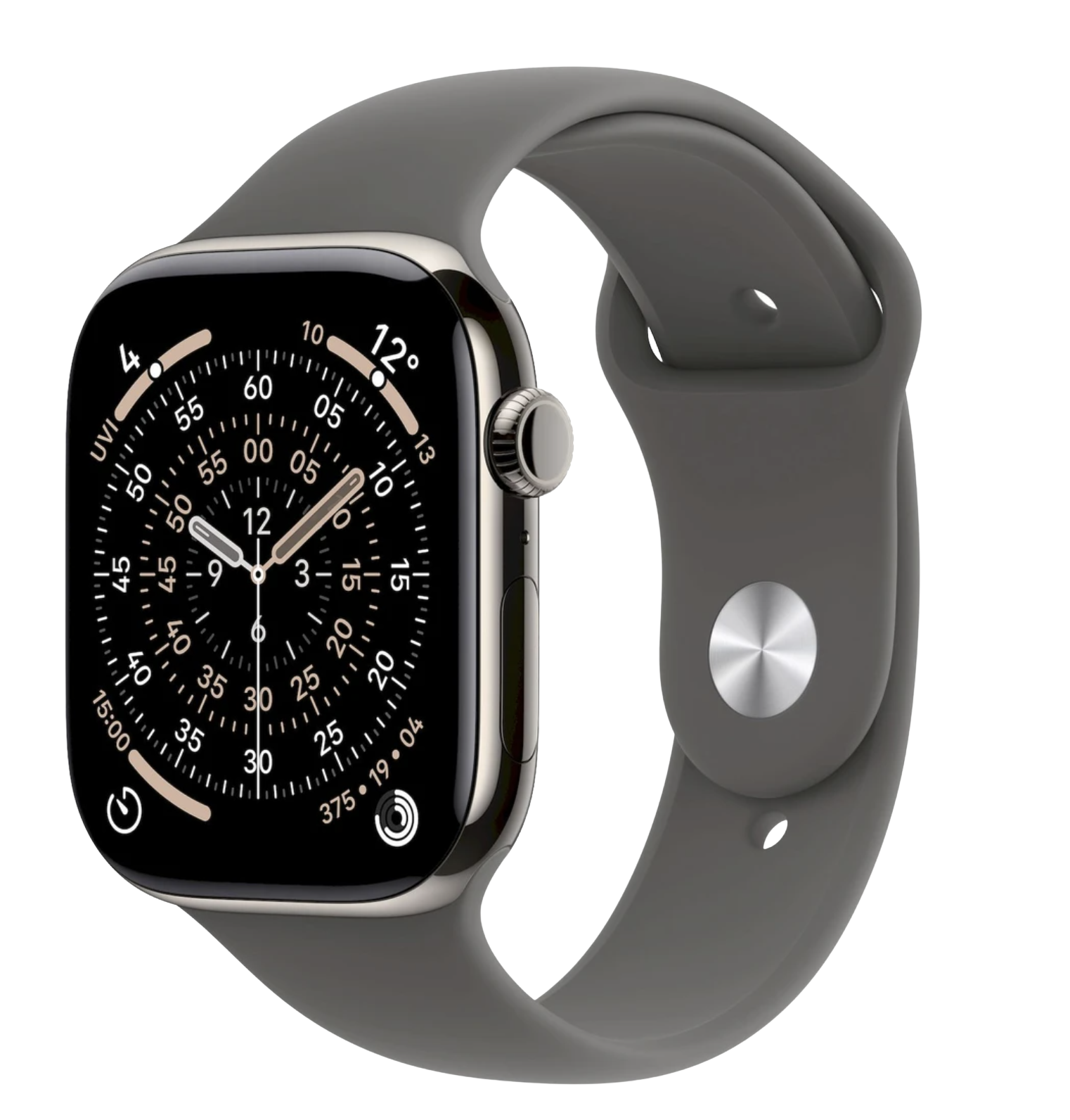 APPLE Watch 11 GPS + Cellular 46mm Přírodní titan se skálově šedým sportovním řemínkem - M/L