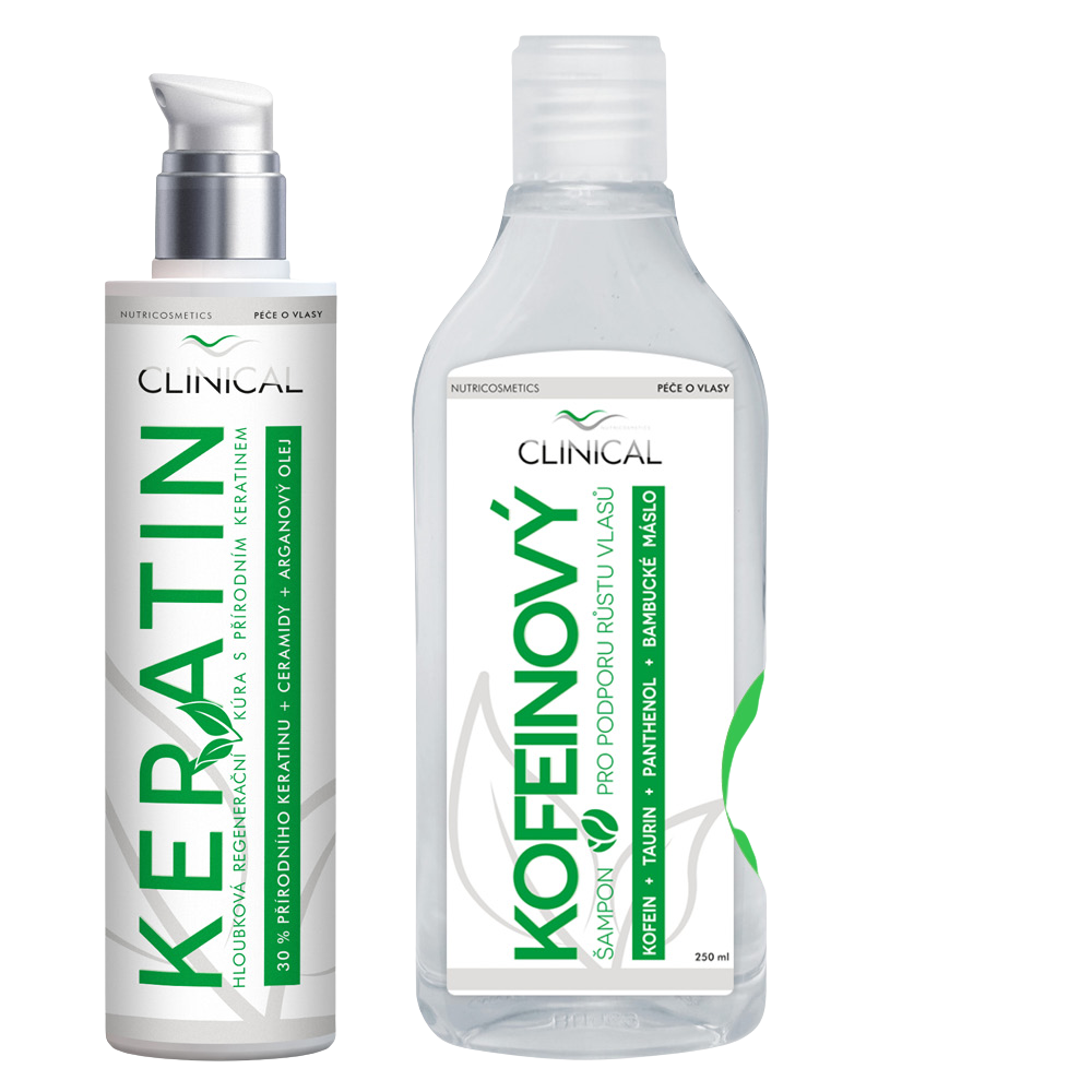 CLINICAL NUTRICOSMETICS Keratin kúra 100ml + kofeinový šampon 250ml