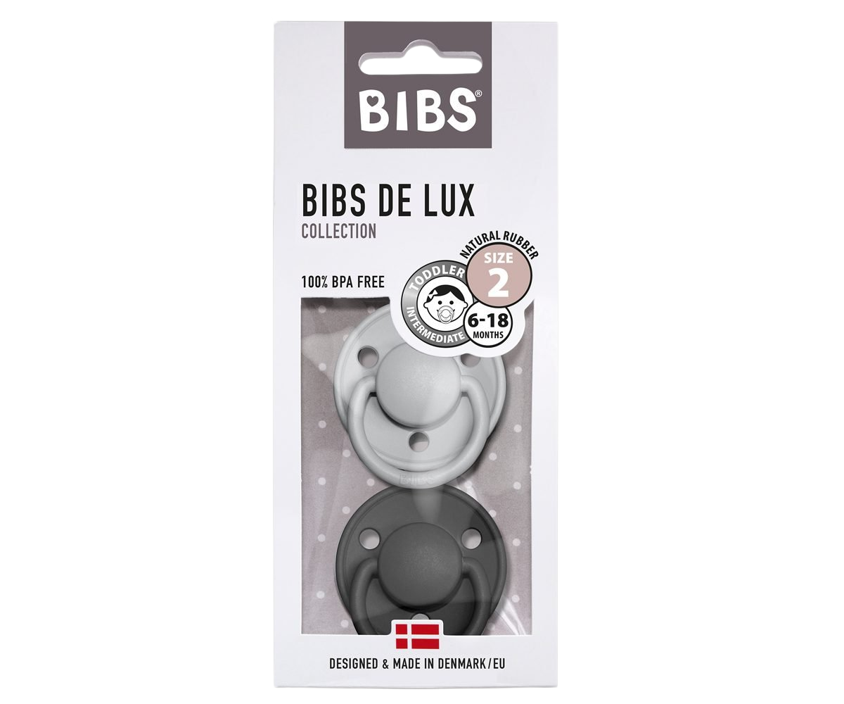 BIBS De Lux Cumlíky z prírodného kaučuku - , veľkosť 2, Cloud/Black 2 ks