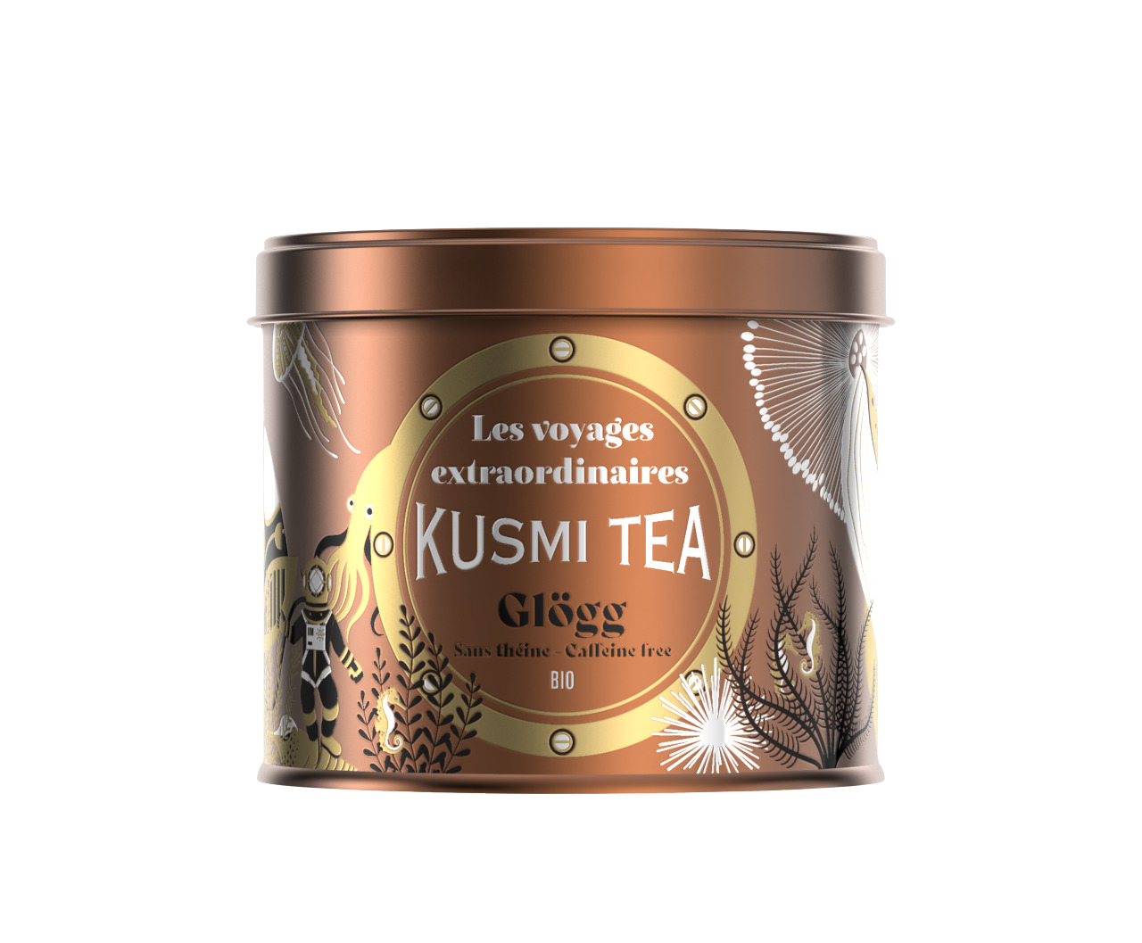 Fotografie KUSMI TEA Sypaný ovocný vánoční čaj Glögg Bio, kovová dóza 125 g