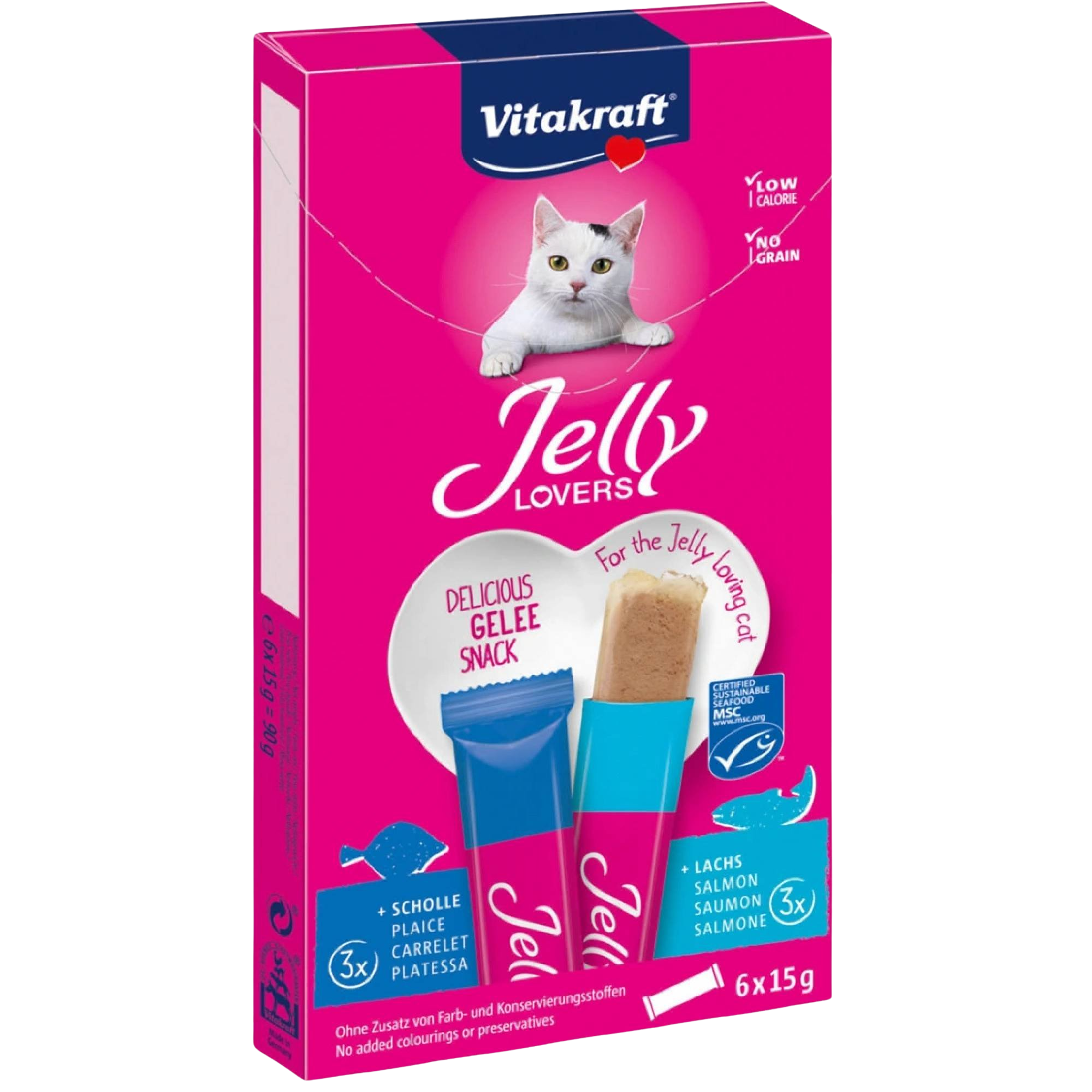 VITAKRAFT Jelly Lovers losos, platýs 6 x 15 g