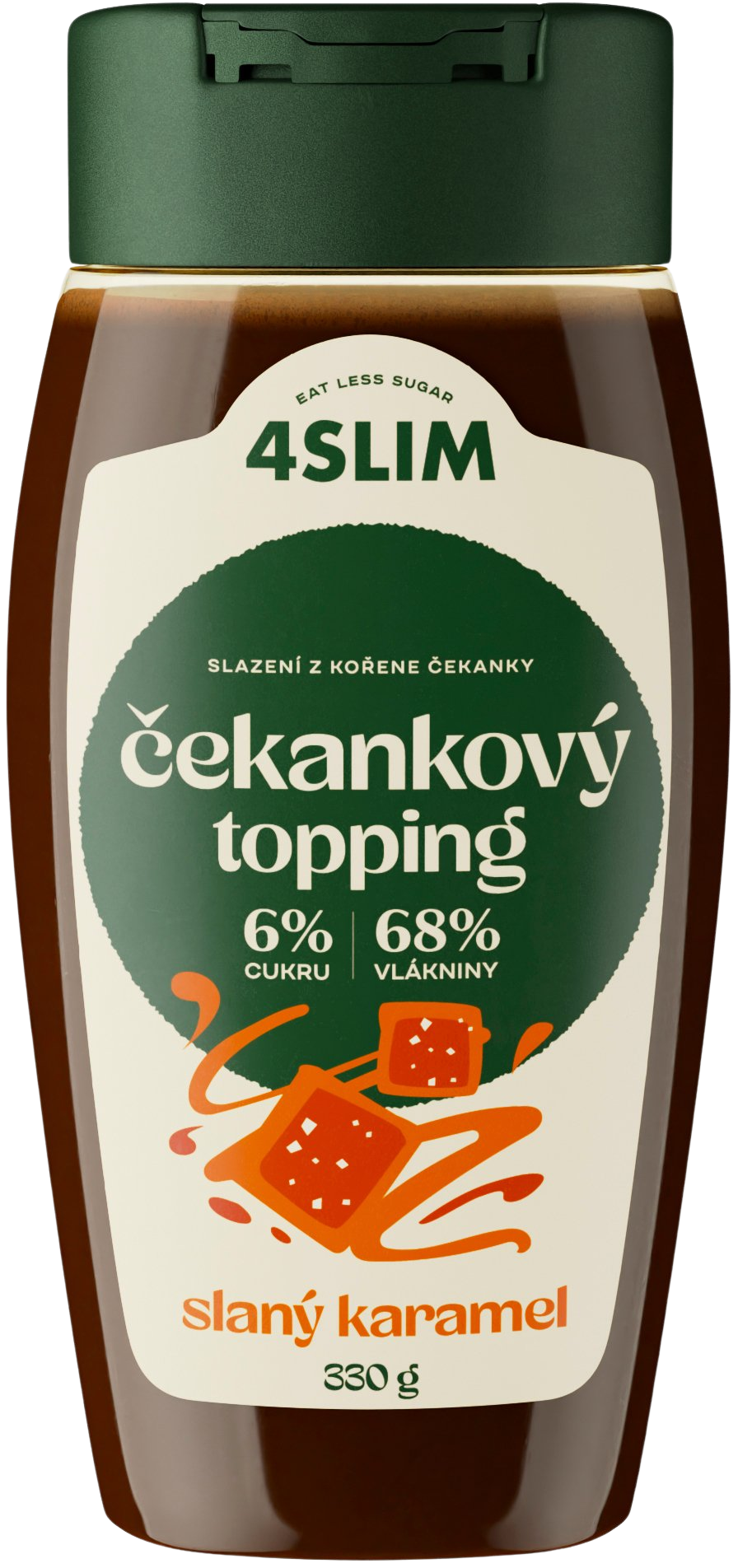 Fotografie 4Slim Čekankový topping slaný karamel 330 g