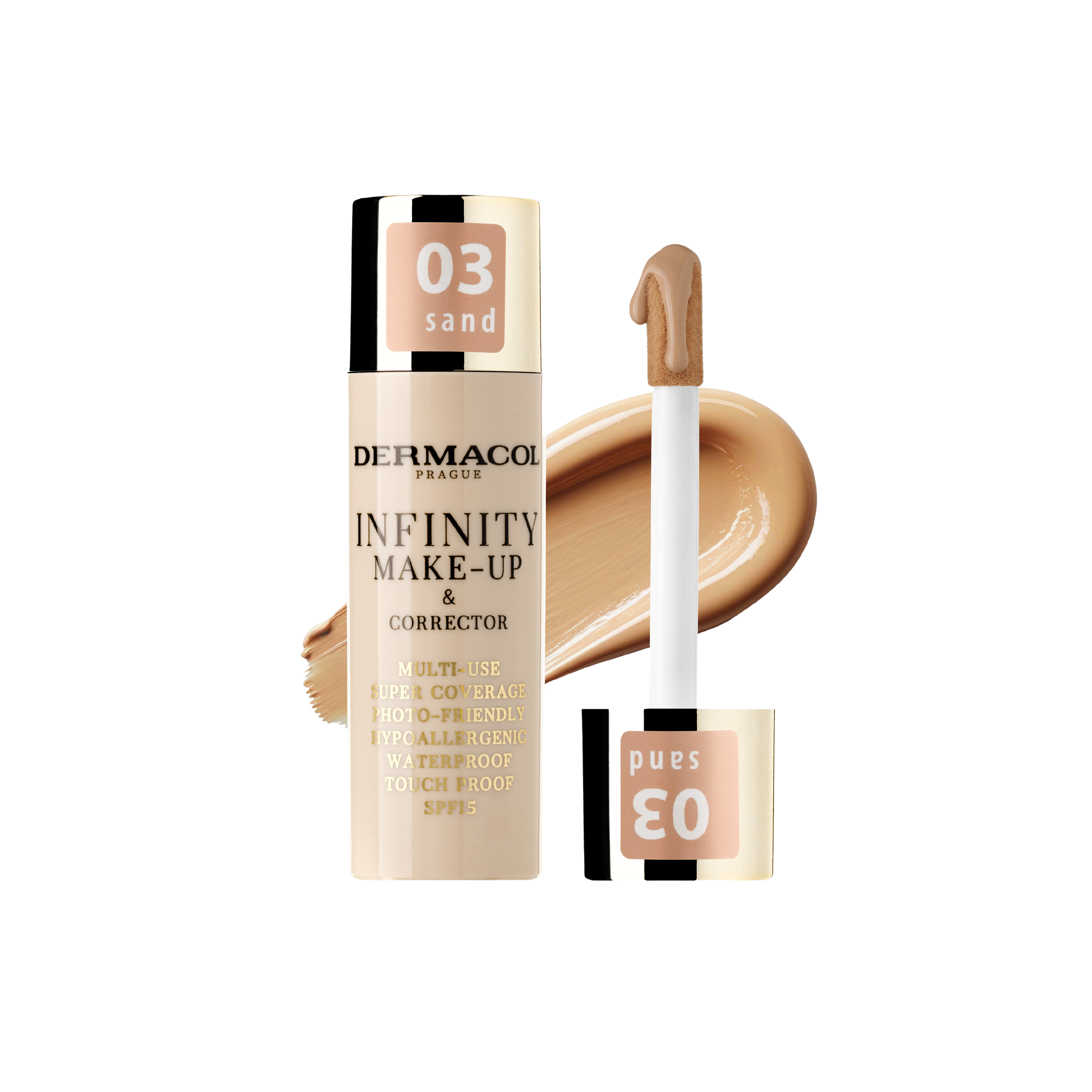 Fotografie DERMACOL Infinity make-up a korektor 03 Sand 20 g