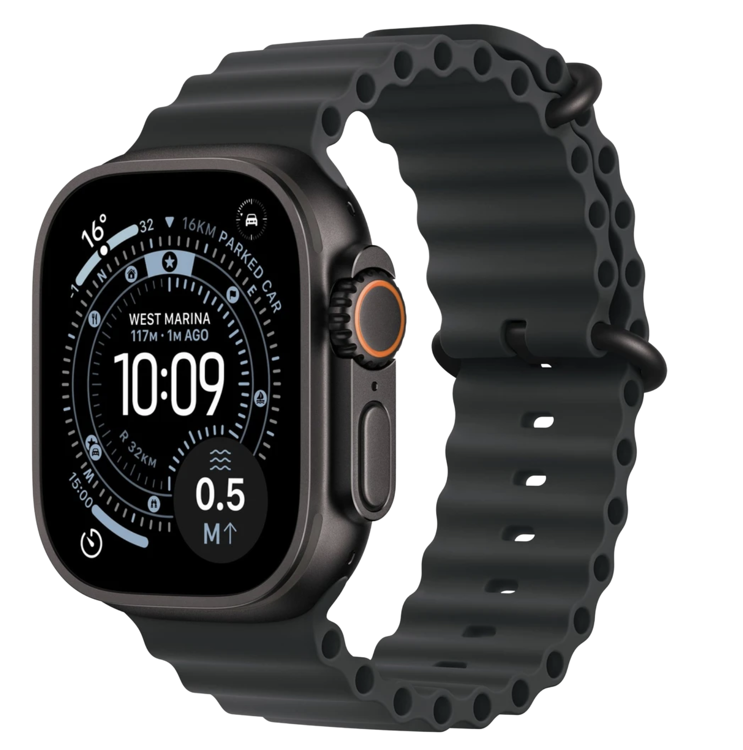 APPLE Watch Ultra 3 GPS + Cellular 49mm černý titan - černý oceánský řemínek