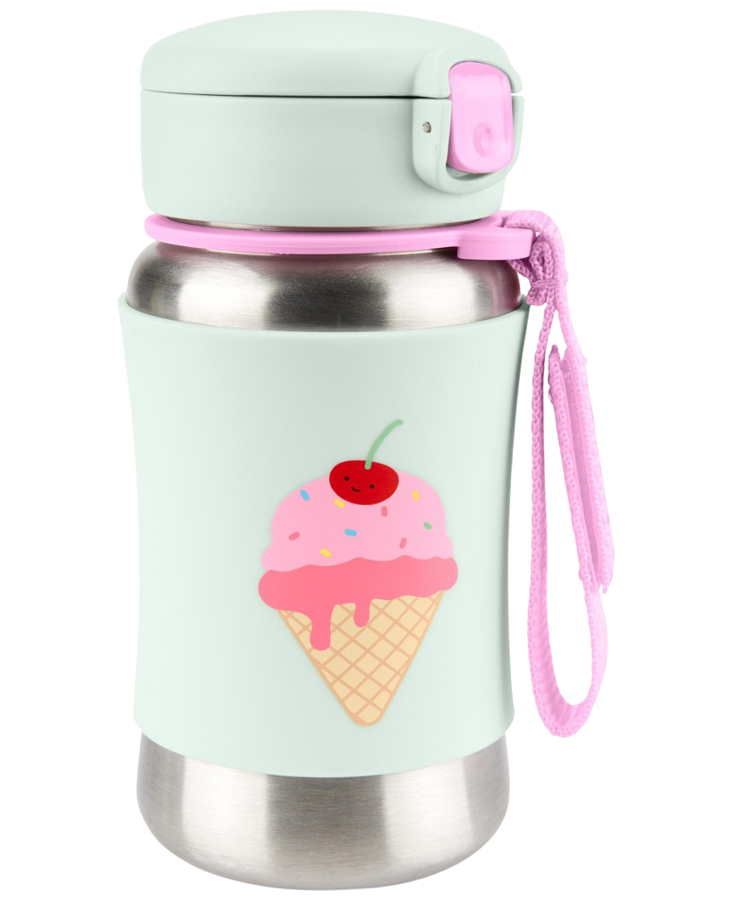 SKIP HOP Spark Style Láhev s brčkem na vodu nerez Zmrzlina 12m+ 350 ml