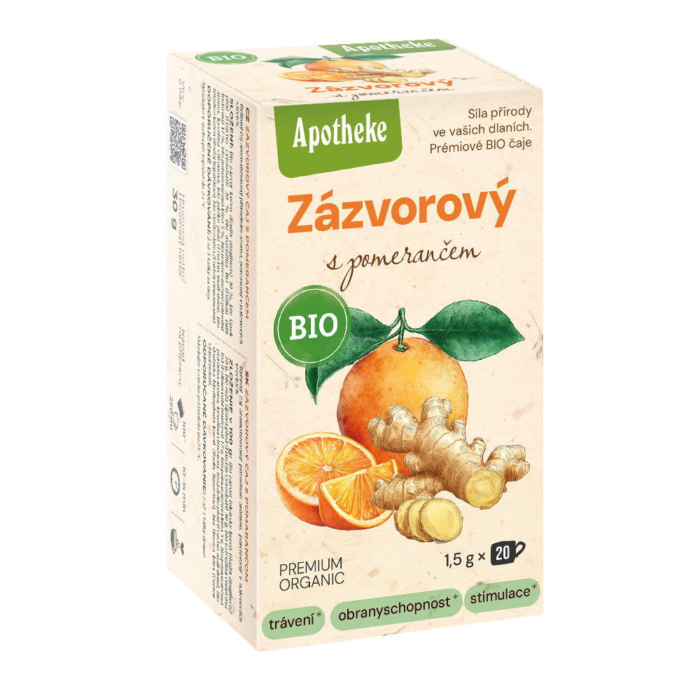 Fotografie APOTHEKE BIO čaj Zázvorový s pomerančem 20 x 1.5 g