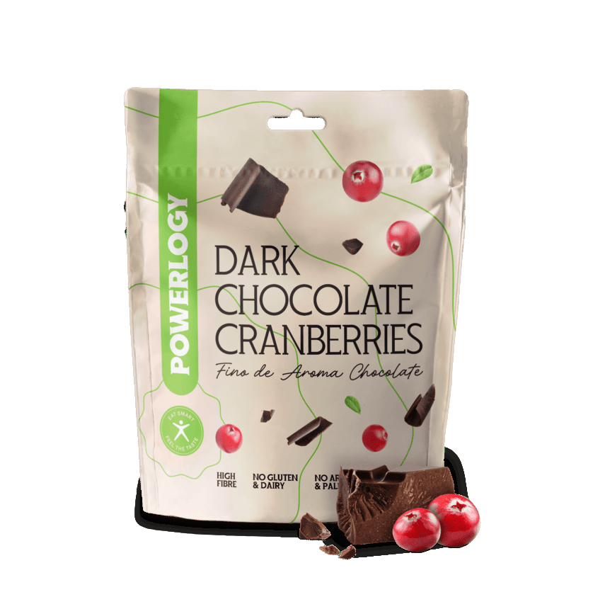 POWERLOGY Dark Chocolate Cranberries 100 g