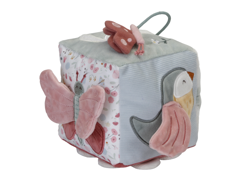 Fotografie LITTLE DUTCH Kostka plyšová Květiny a motýli