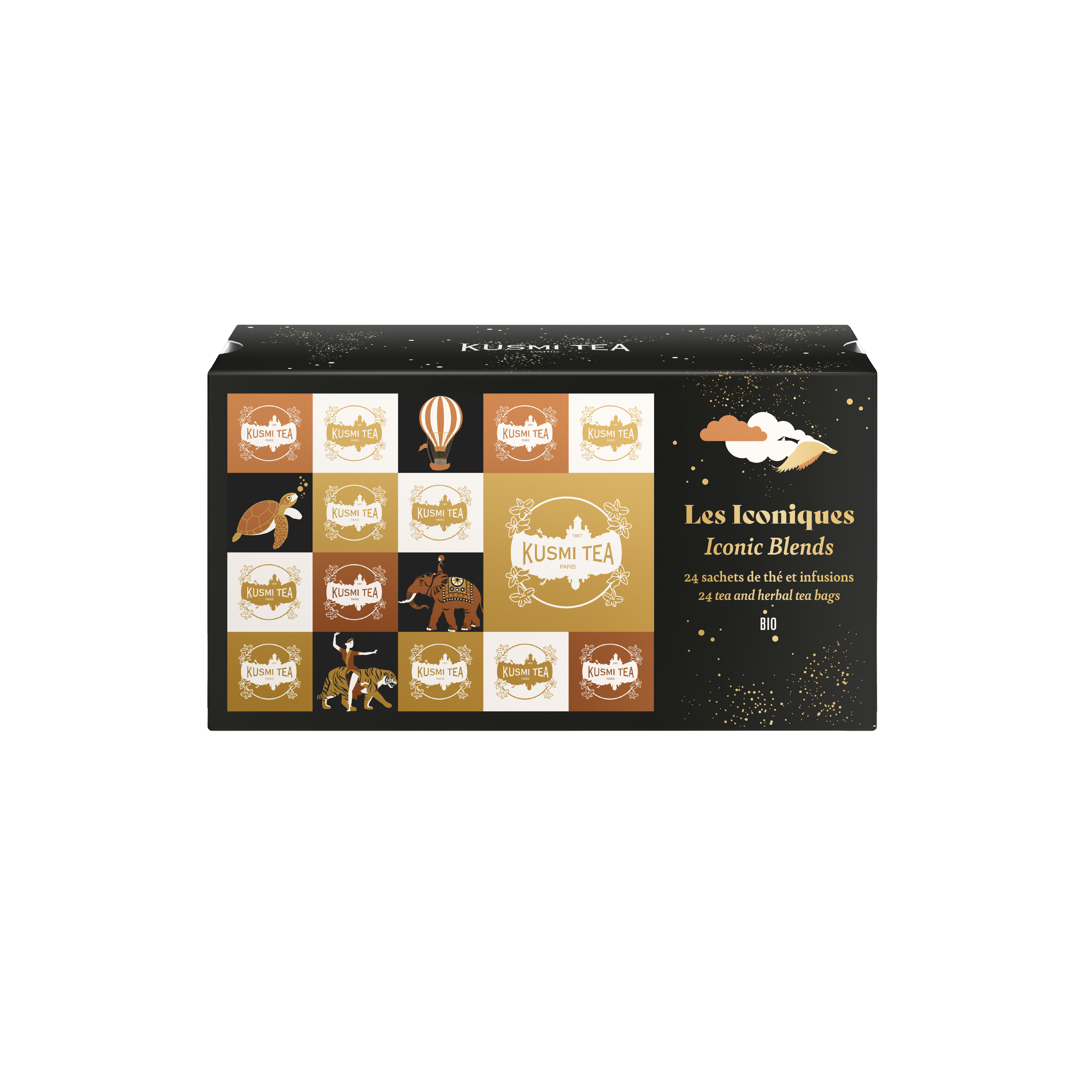 KUSMI TEA Dárkový sada Vánoční ikony 2025, Bio, 24 sáčků