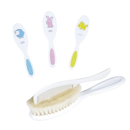 Canpol Babies detská kefka a hrebeň na vlasy s potlačou ružová