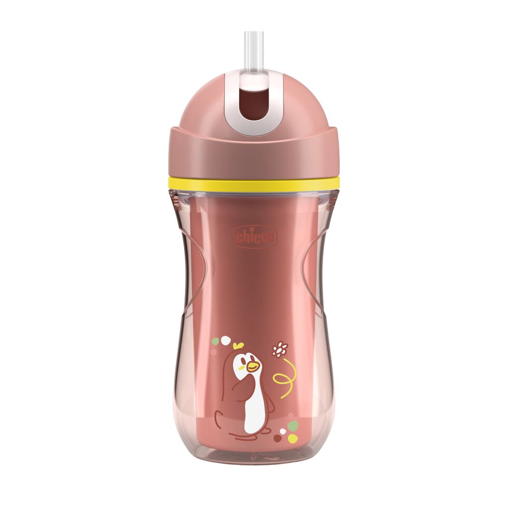 CHICCO Hrneček Sport se slámkou pink, 14m+ 266 ml