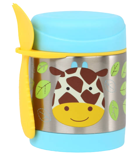 SKIP HOP Zoo Termoska na jídlo se lžičkou/vidličkou Žirafa, 3r+ 325 ml