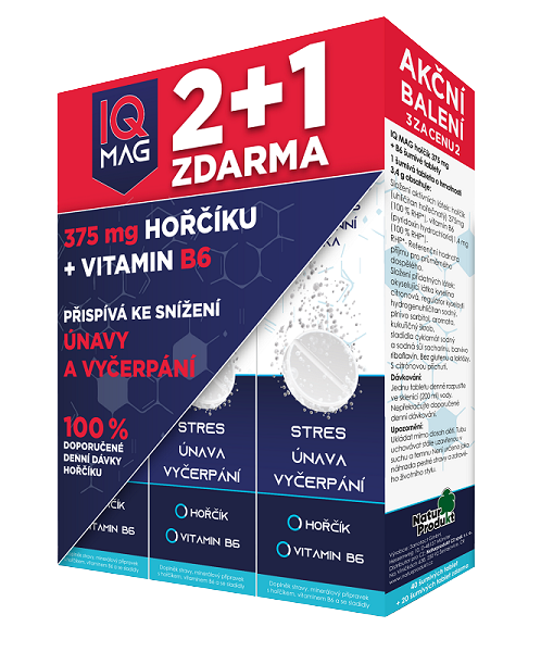IQ Mag hořčík + B6 šumivé 60 tablet