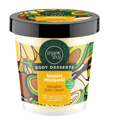 Fotografie ORGANIC SHOP Banánový koktejl - tělový krém 450 ml