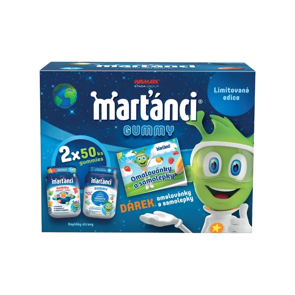 Marťánci Gummy+omalovánky 100 tablet
