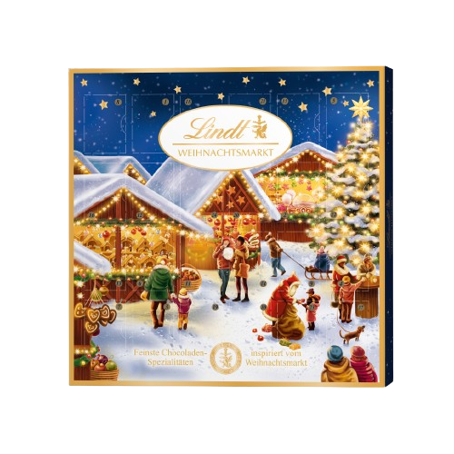 Fotografie LINDT Adventní kalendář Vánoční trhy 115 g