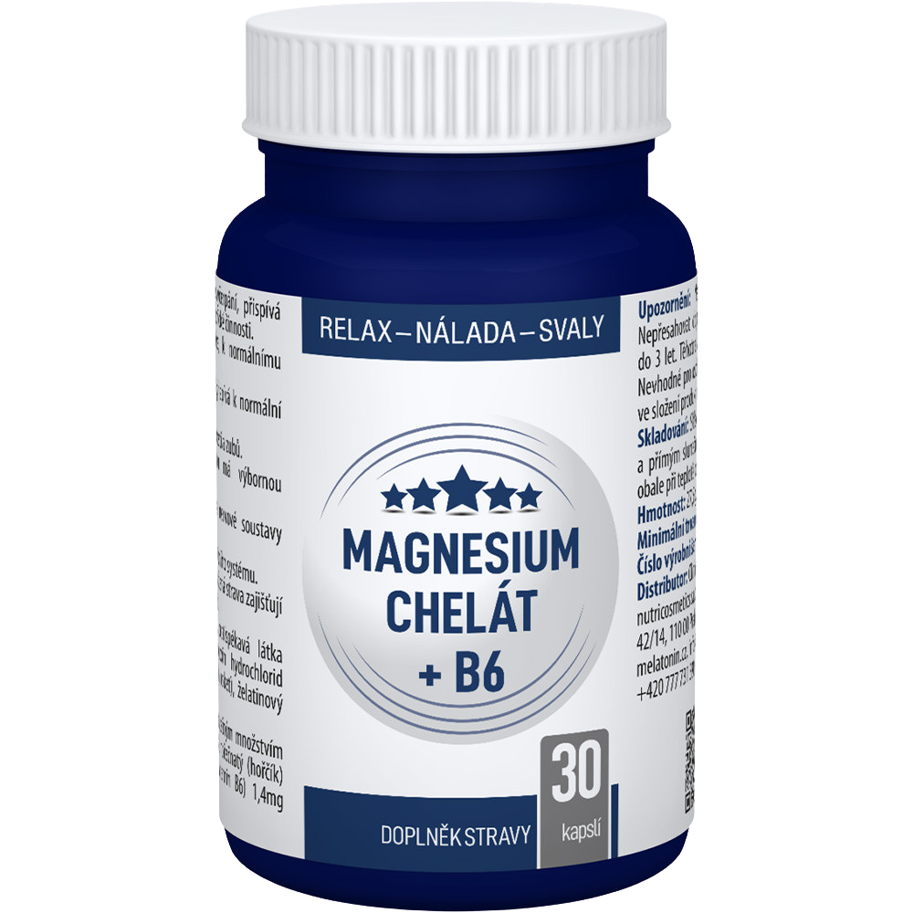 CLINICAL NUTRICOSMETICS Magnesium chelát + B6 30 kapslí