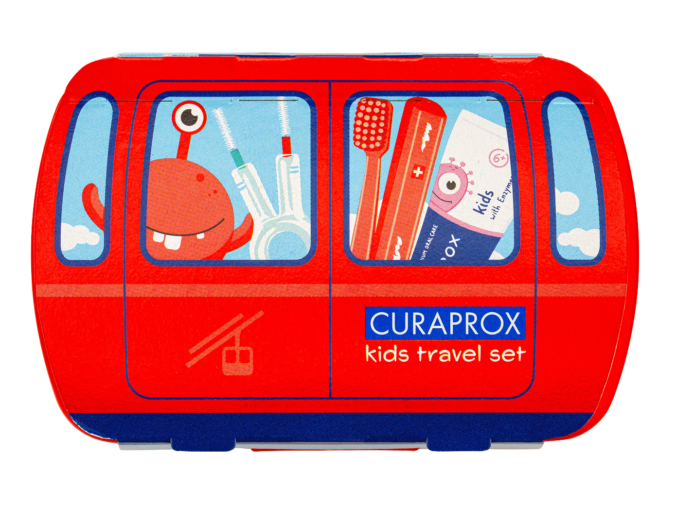 CURAPROX Travel set KIDS červený