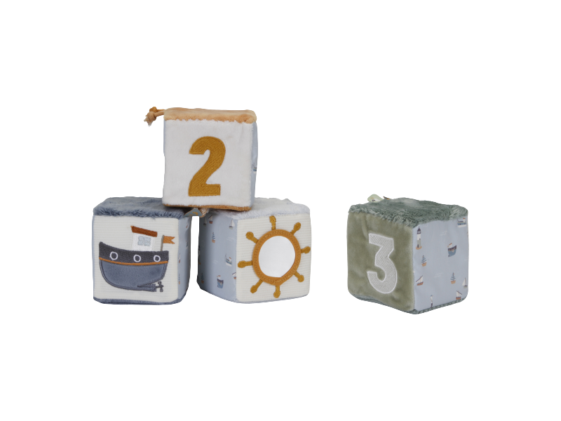 Fotografie LITTLE DUTCH Sada plyšových kostek Námořnický záliv