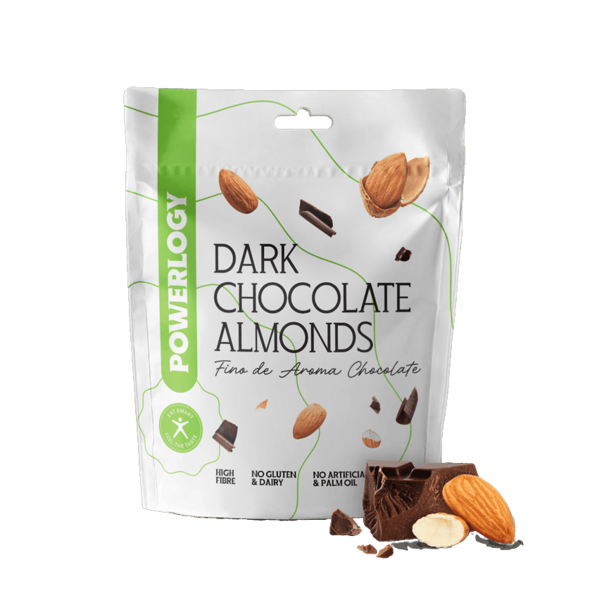 POWERLOGY Dark Chocolate Almonds 100 g