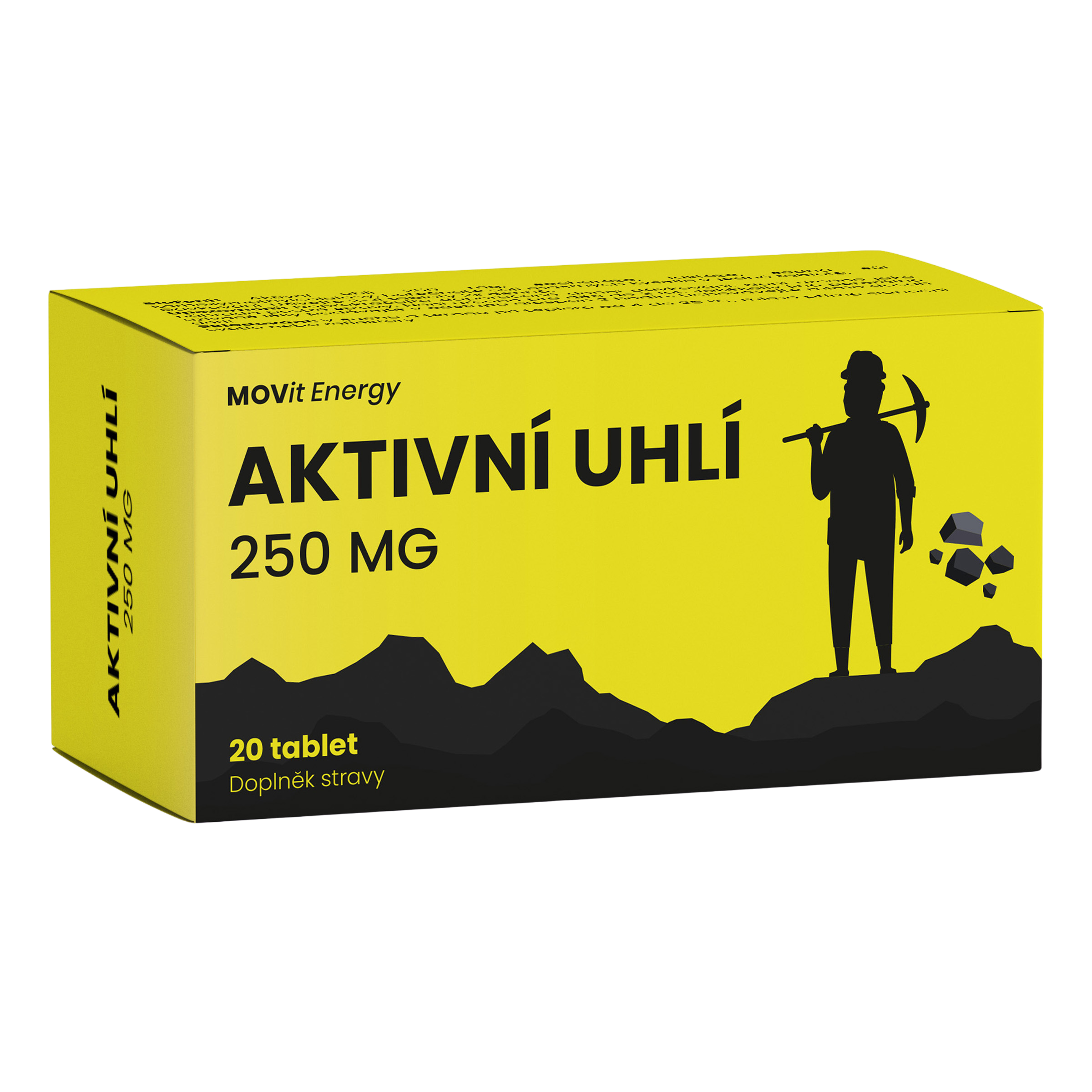 Fotografie MOVIT ENERGY Aktivní uhlí 250 mg, 20 tablet