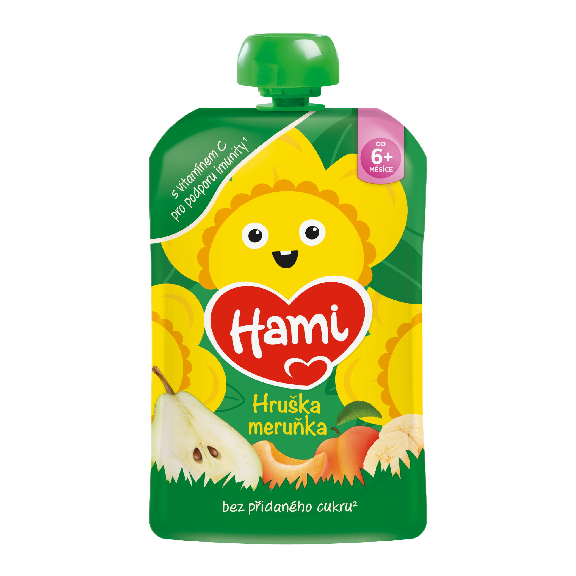 HAMI příkrm kapsička Jablko, hruška, banán a meruňka 100 g