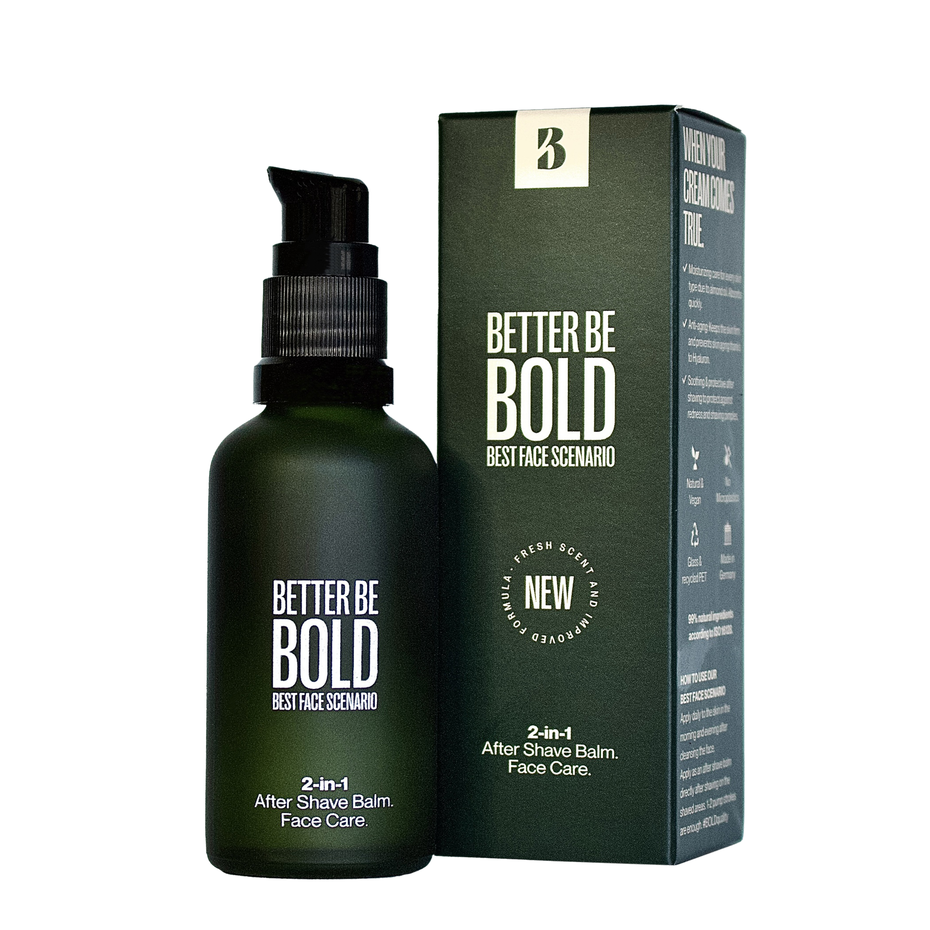 Fotografie BETTER BE BOLD Best Face Scenario, Balzám po holení a hydratační krém 50 ml