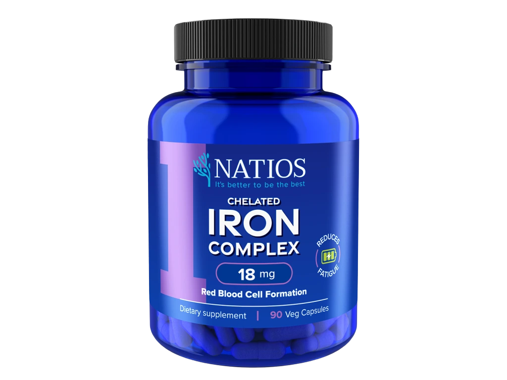 NATIOS Iron Chelated Complex, Železo bisglycinát, 18 mg 90 kapslí