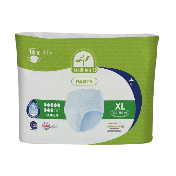 Fotografie MEDI-INN Inkontinenční kalhotky Super 8 kapek, velikost XL, 14 ks