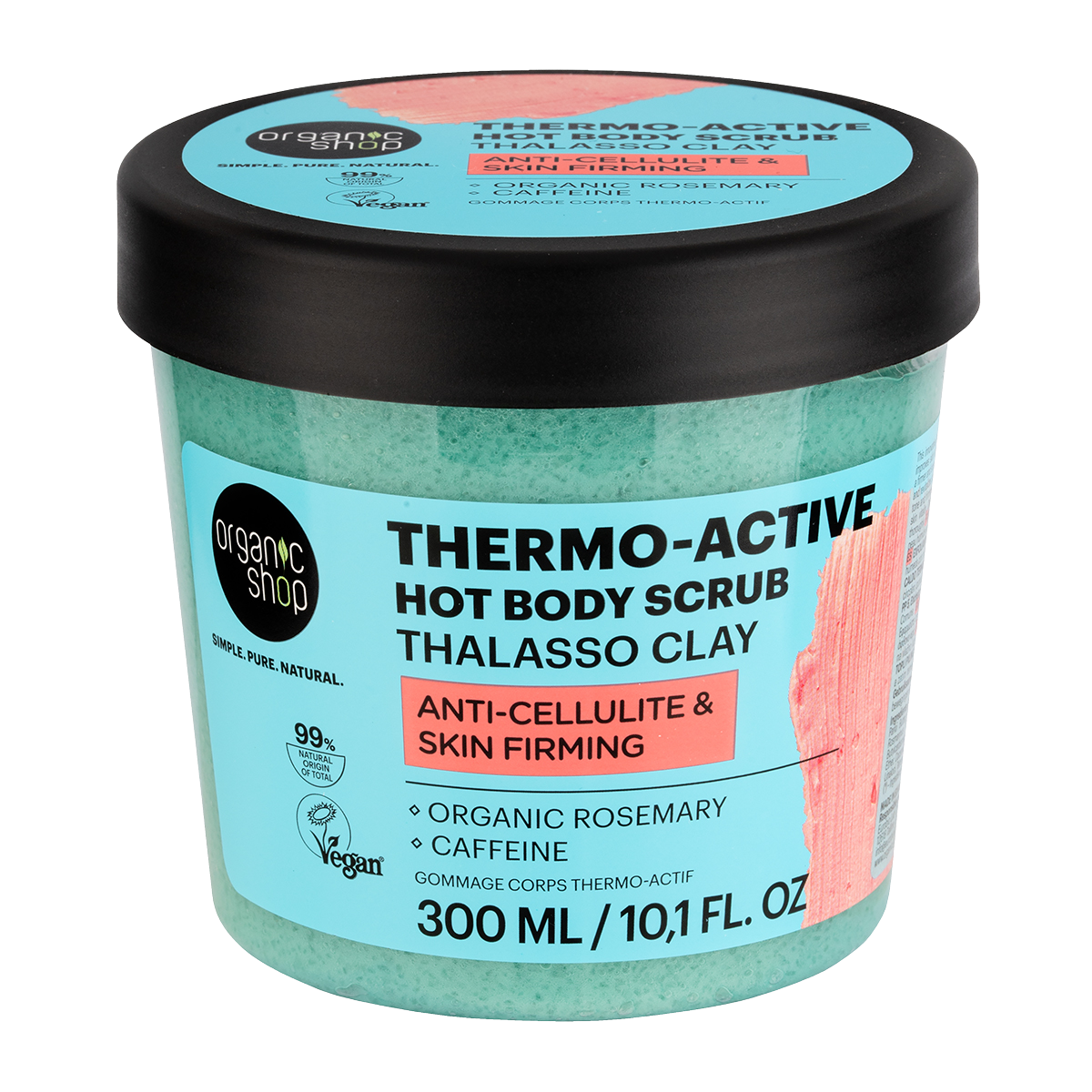 Fotografie ORGANIC SHOP Thalasso Thermo-Active Hřejivý tělový peeling s jílem 300 ml