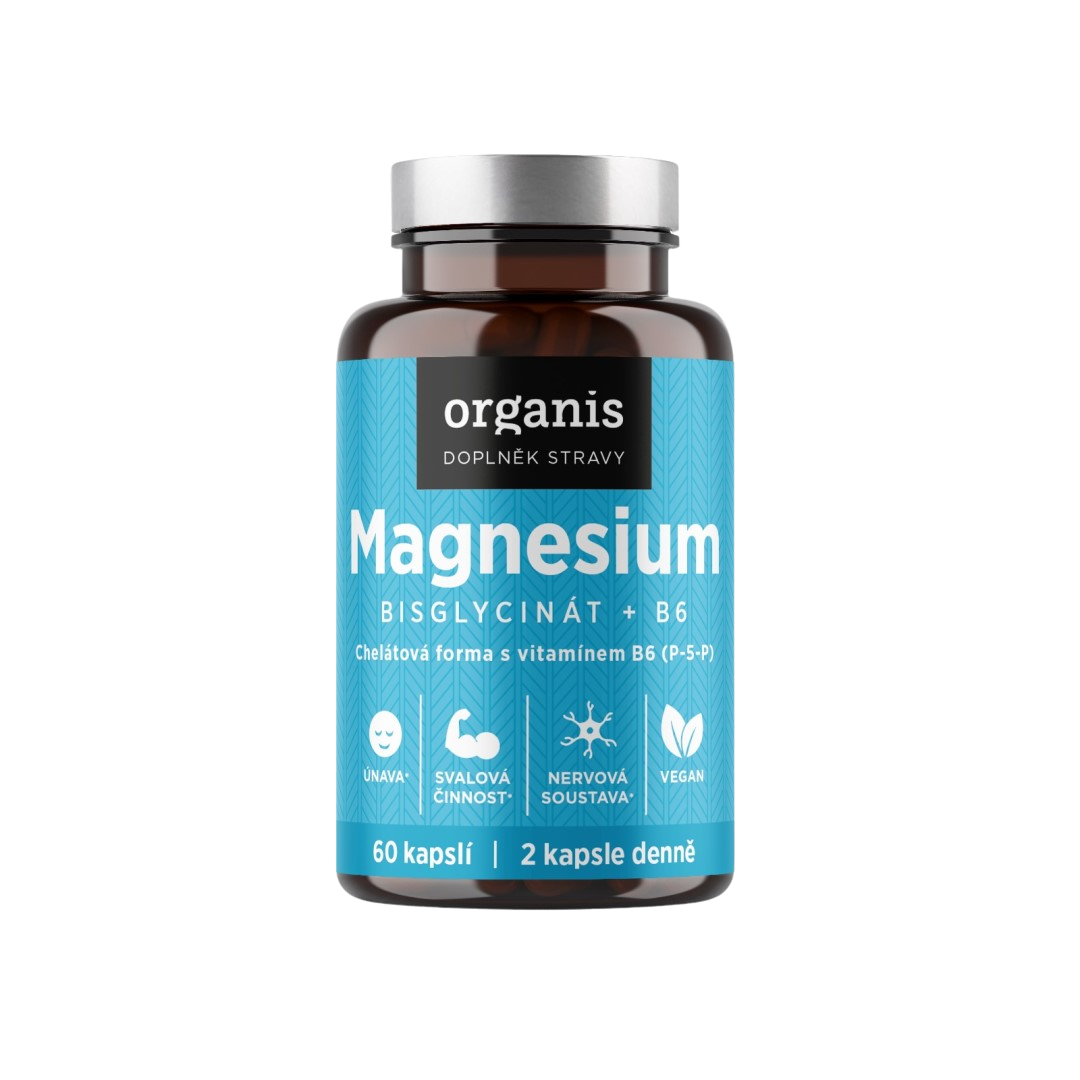 ORGANIS Magnesium bisglycinát + B6 30 kapslí