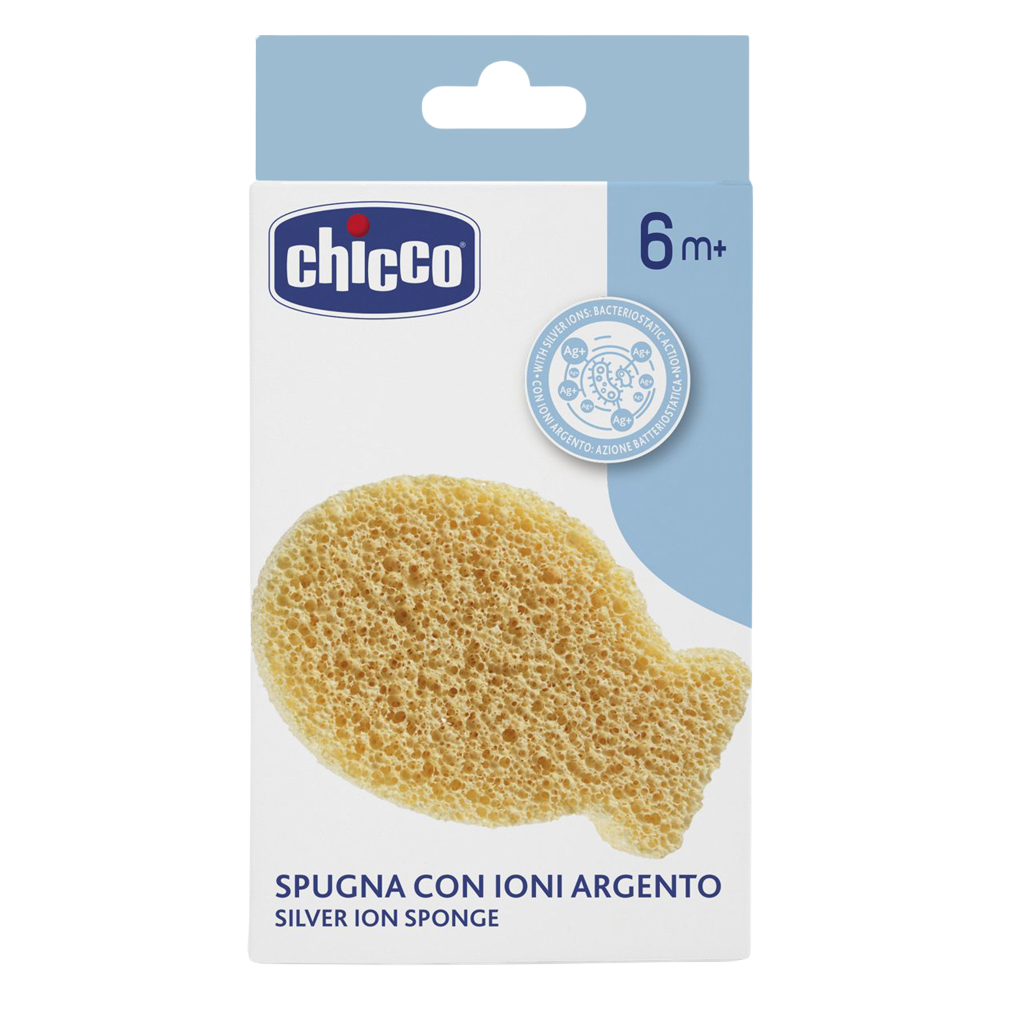 CHICCO Houbička na umývání s ionty ze stříbra 6m+
