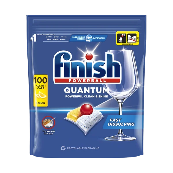 Fotografie FINISH Quantum All-in-1 Lemon tablety do myčky nádobí 100 ks