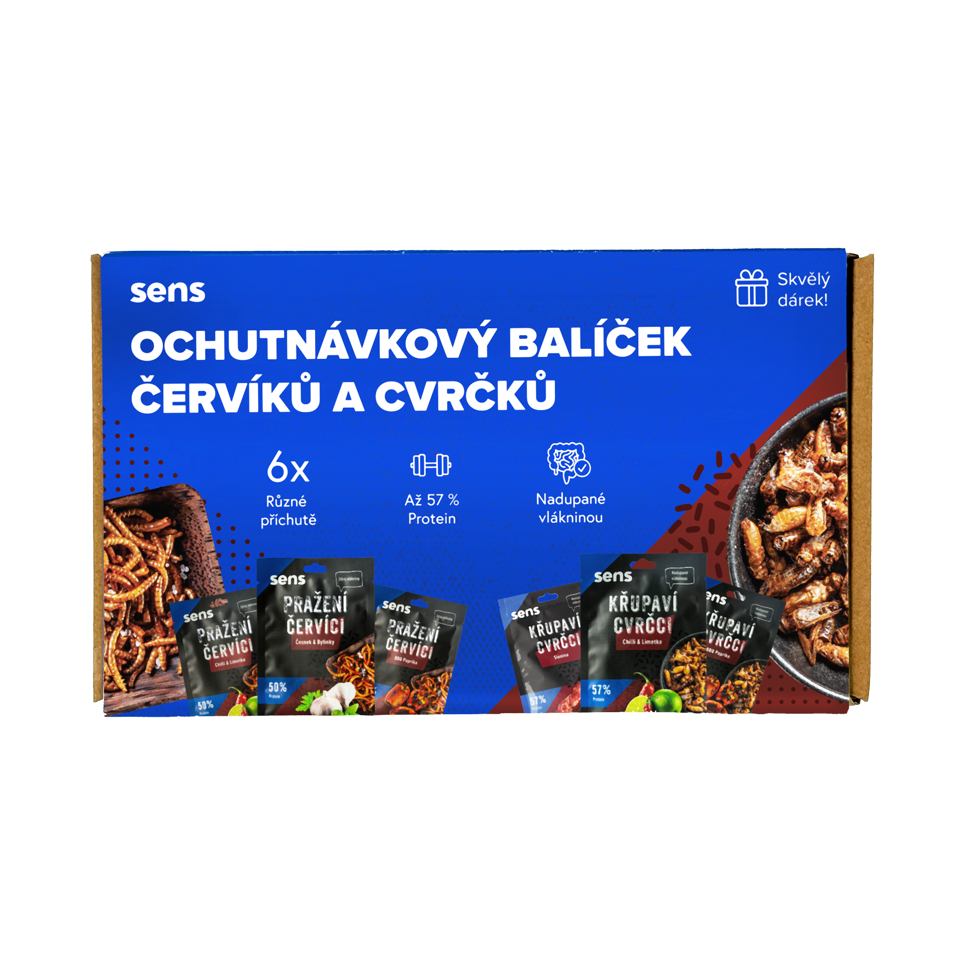 SENS Ochutnávkový balíček cvrčků & červíků 6ks