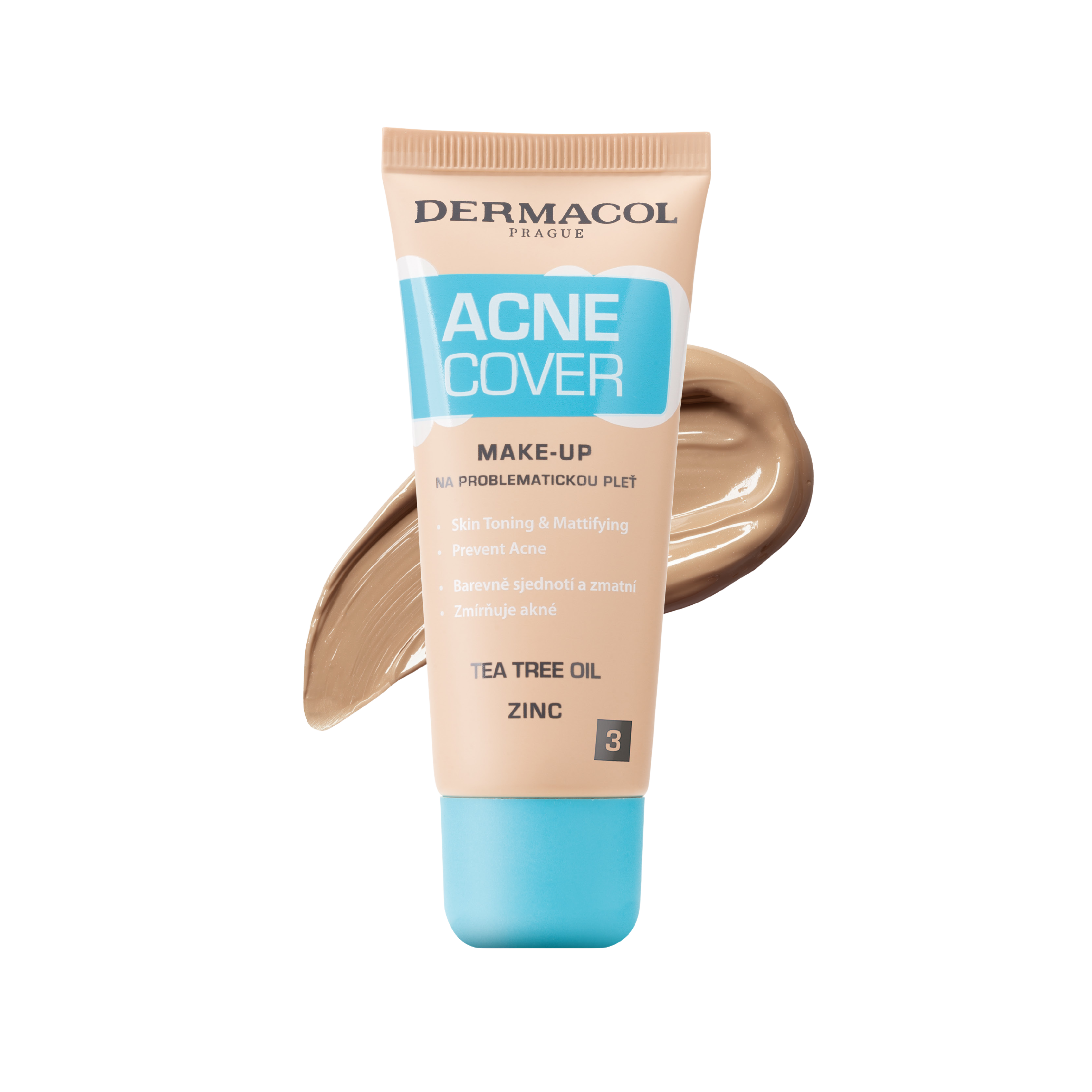Fotografie DERMACOL Acnecover make-up č.3, 30 ml