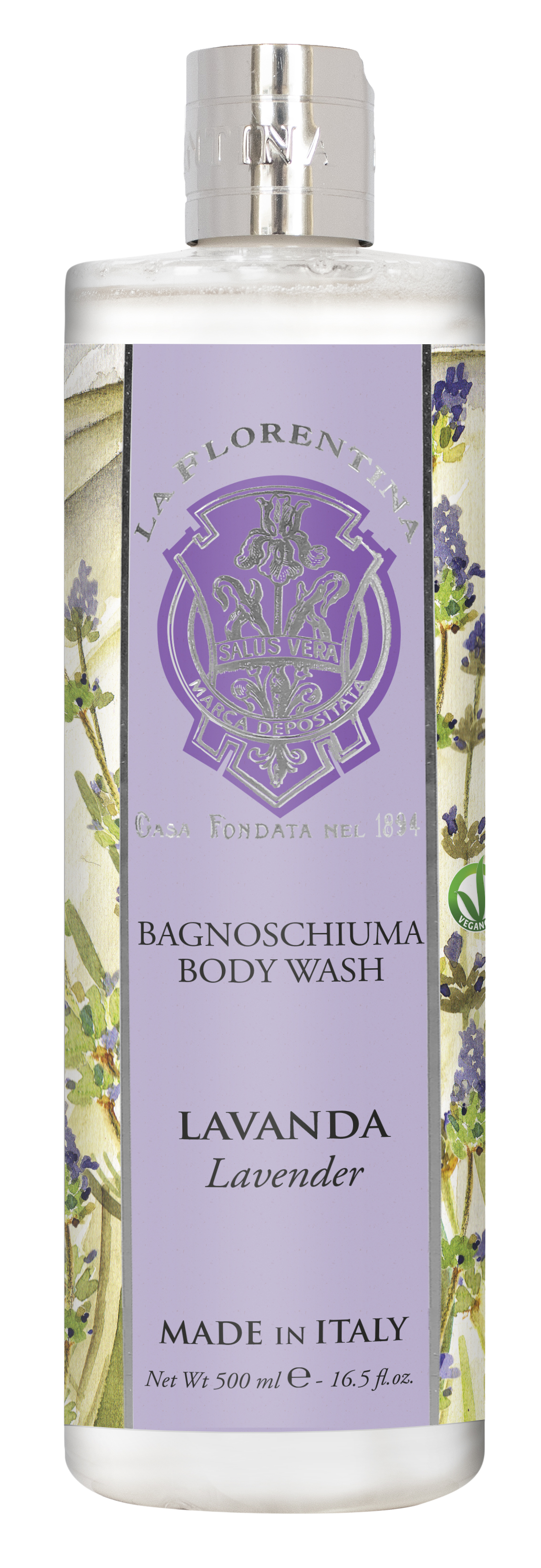 Fotografie LA FLORENTINA Pěna do koupele a sprchový gel Lavanda 500 ml