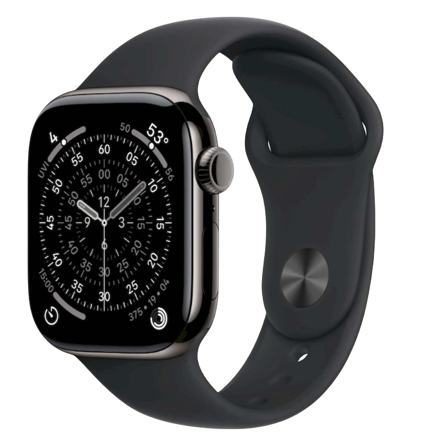 APPLE Watch 11 GPS + Cellular 42mm břidlicově šedý titan - černý sportovní řemínek - M/L
