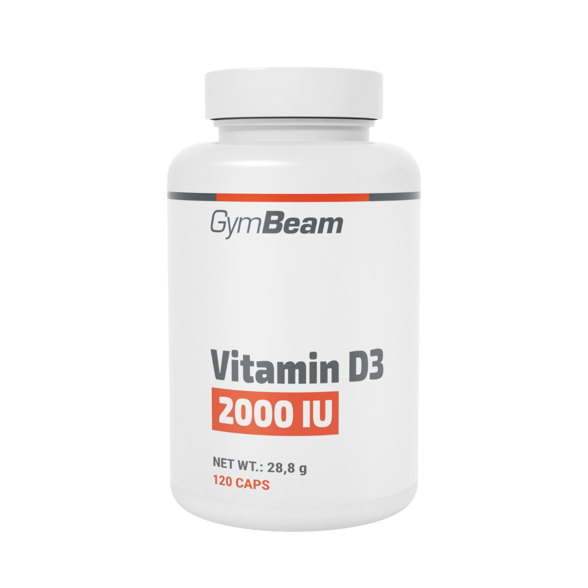 Fotografie GymBeam Vitamin D3 2000 IU, bez příchuti 240 měkkých tobolek