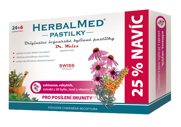 Dr.Weiss HerbalMed  Echininacea-rakytník 30 pastilek