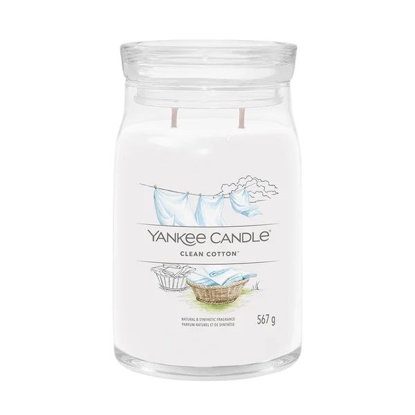 YANKEE CANDLE Vonná svíčka Clean Cotton Signature 567 g