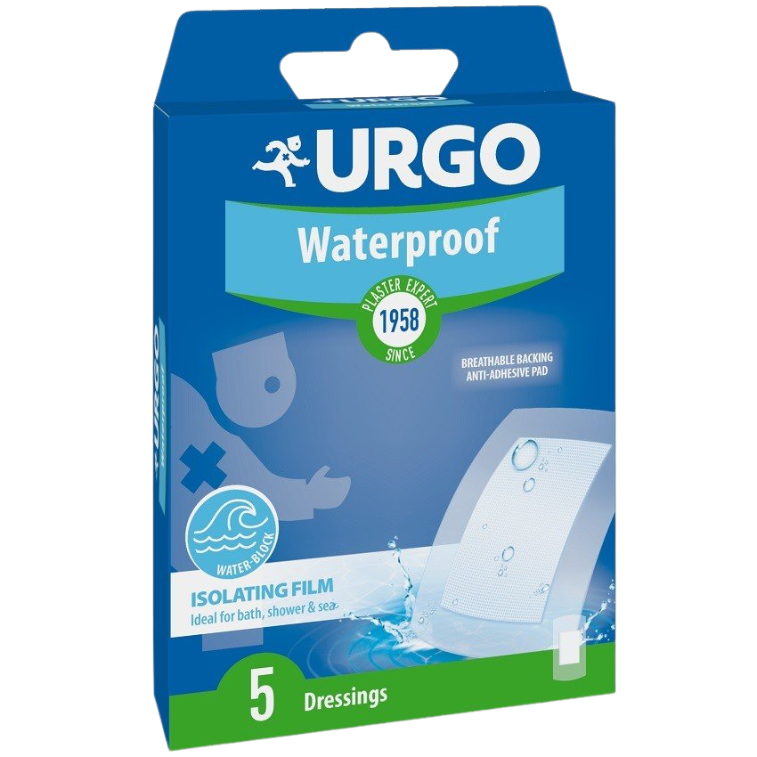 Urgo Waterproof Voděodolná Náplast 10x6cm 5 ks