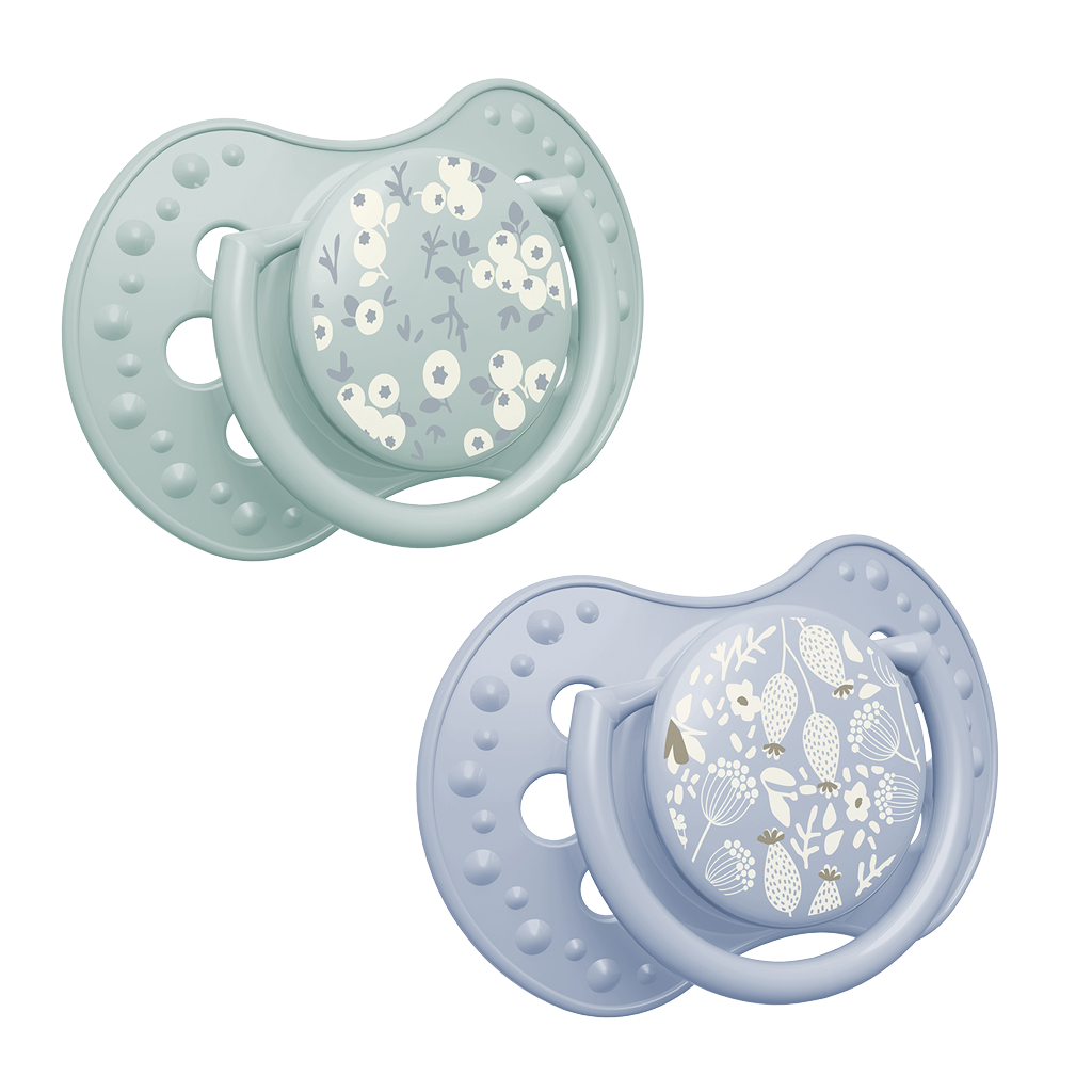 LOVI Dudlík silikonový dynamický BLOSSOM 18m+ kluk 2 ks