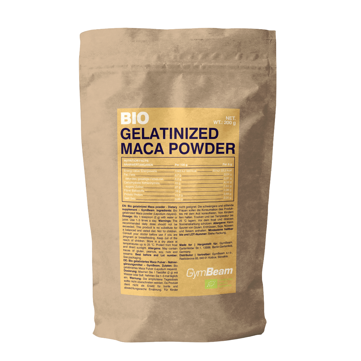 Fotografie GYMBEAM BIO Maca 200 g