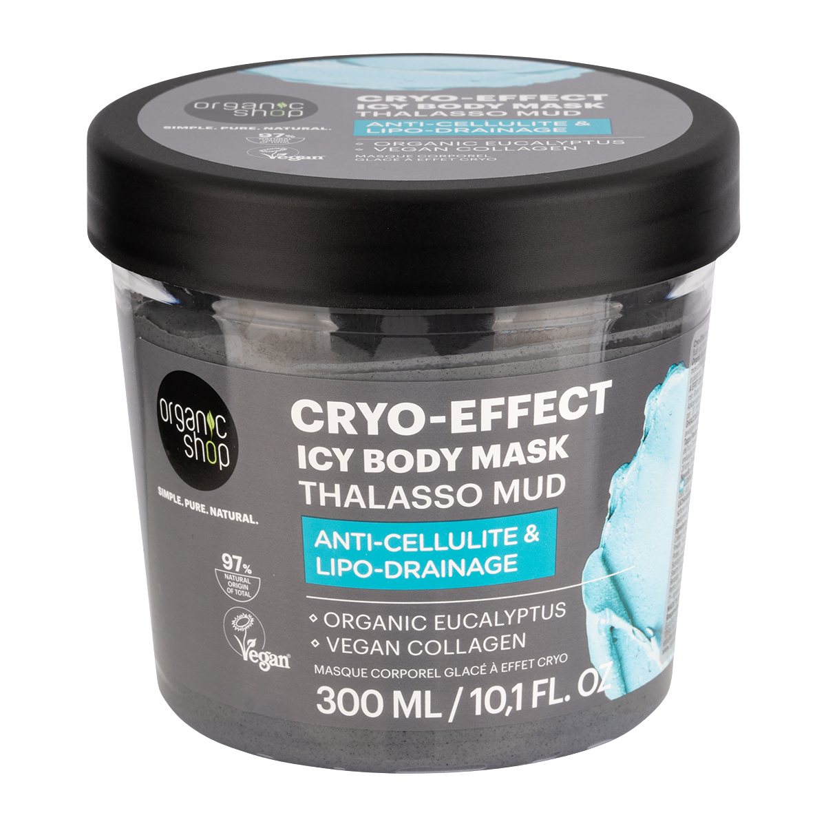 Fotografie ORGANIC SHOP Thalasso Cryo-Effect Bahenní chladivá tělová maska 300 ml