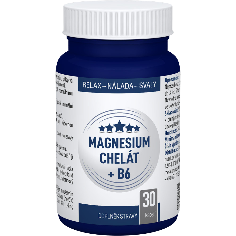 Magnesium chelát + B6 cps.30 koupíte na Pilulka.cz