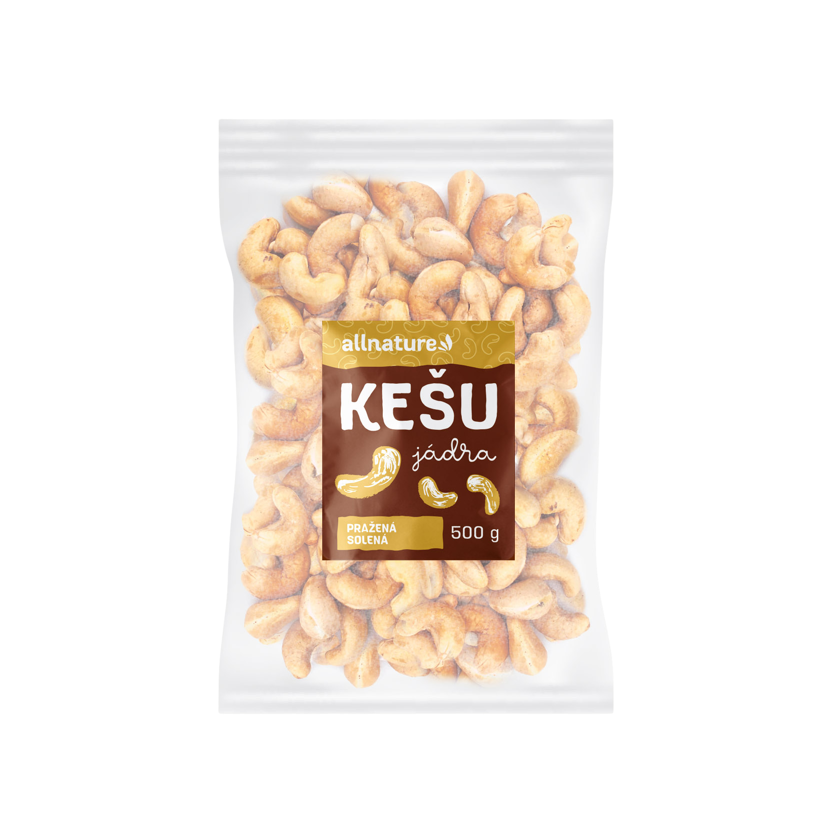 Allnature Kešu orechy pražené solené orechy pražené solené 500 g