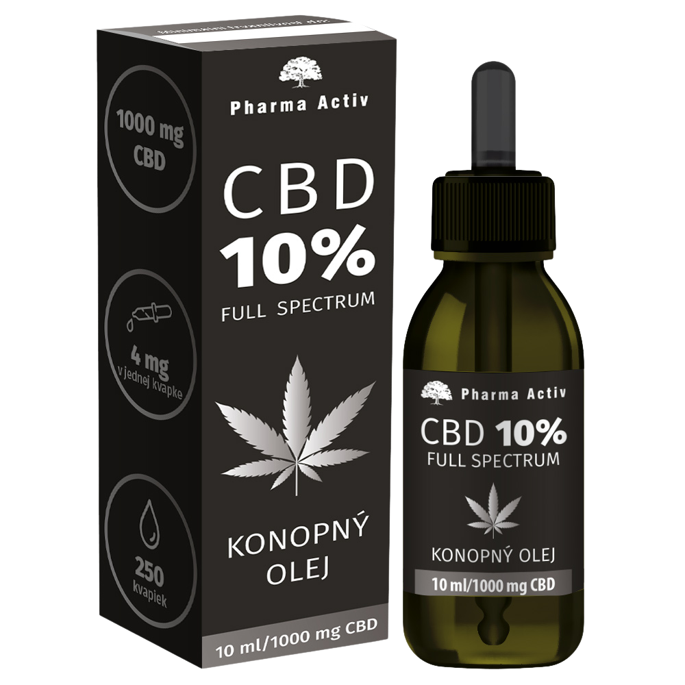 PHARMA ACTIV CBD 10% Full Spectrum Konopný olej 1000mg 10 ml