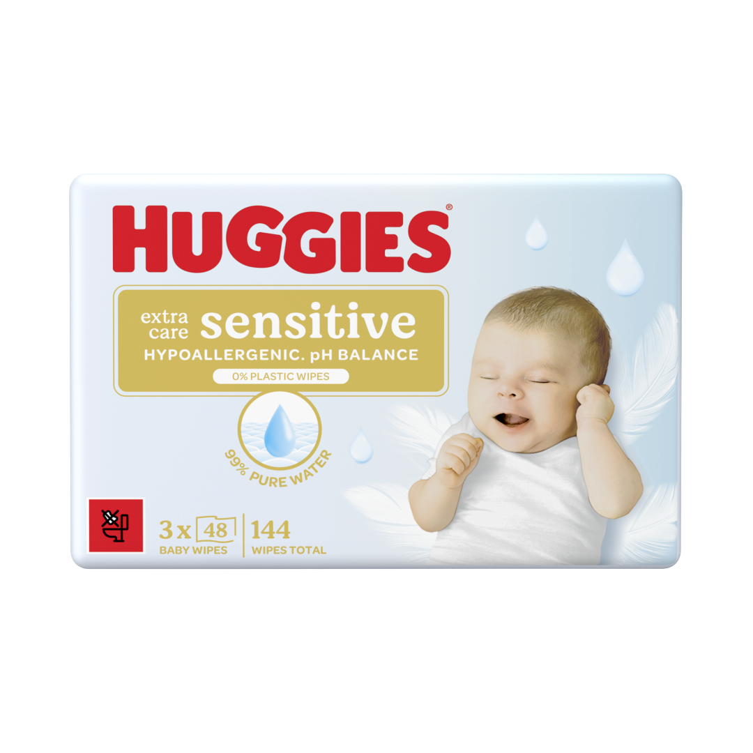 Fotografie HUGGIES® Extra Care Sensitive Triplo 3 x 48 ks