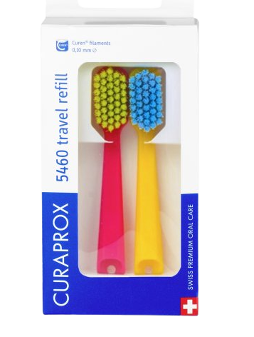 Curaprox Travel set 5460 - náhradní hlavice mix barev 2 ks