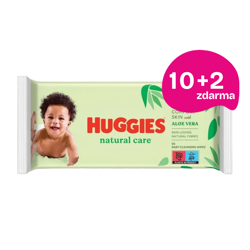 HUGGIES® Natural Care single vlhčené ubrousky 12 x 56 ks